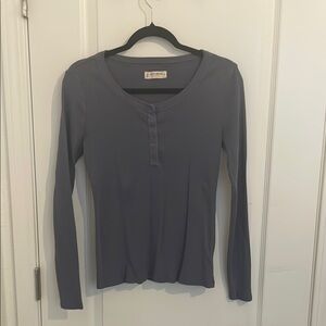 Women's Bluish-Gray Long Sleeve Top
